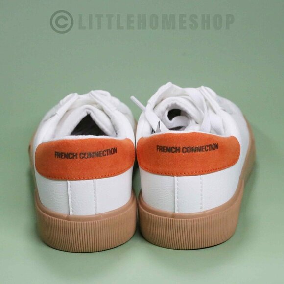 NEW!  French Connection Becka Sneakers in White, Orange, Size 6.5 - Picture 6 of 9